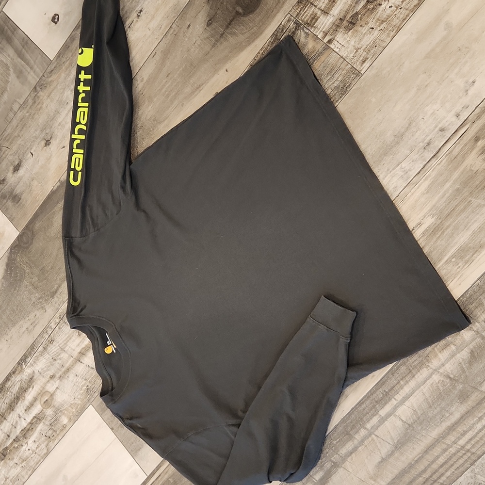 Carhartt Black Long Sleeve Tee with Yellow Logo